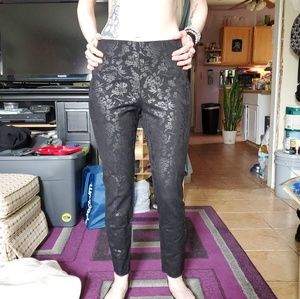 Women's Black Brocade Pants